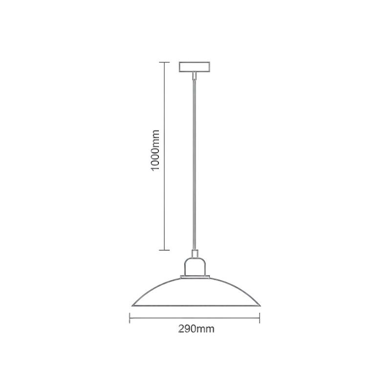 Závesné kovové svietidlo 1 x E27 - ME0002R 2