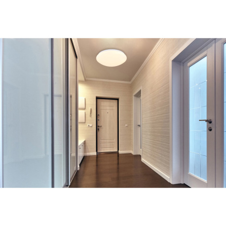 Stropné svietidlo, kov biely, plast opál, ø:380mm, V:110mm, vrátane LED 18W 230V, 1850lm zdroj, 1300 4