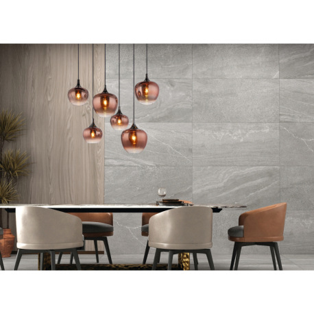 Závesné svietidlo, čierny matný kov, kov čierny chróm, sklo medenej farby, priehľadné, čierny textil 9