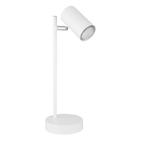 Stolová lampa, kov biely matný, kábel 1,5m, vypínač, DxŠxV:130x120x350, bez žiarovky 1xGU10, max. 5W 2