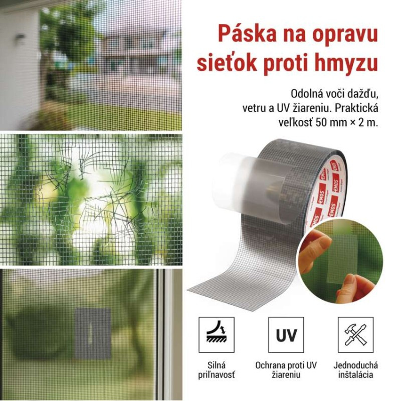 Páska na opravu siete proti hmyzu 50 mm / 2 m, priehľadná