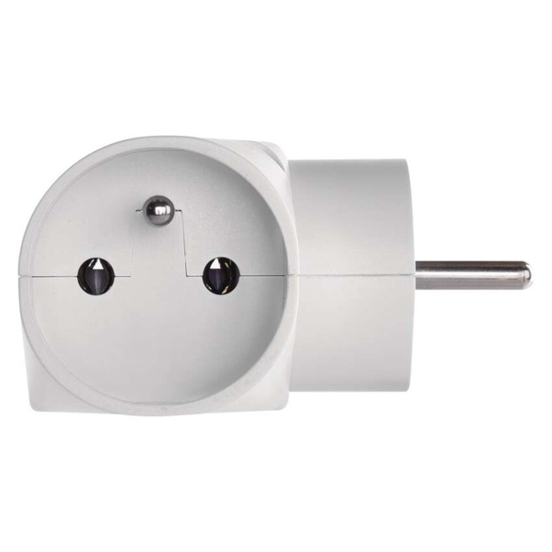 Viacnásobná zásuvka 2× okrúhla + 1× obdĺžniková, biela 3