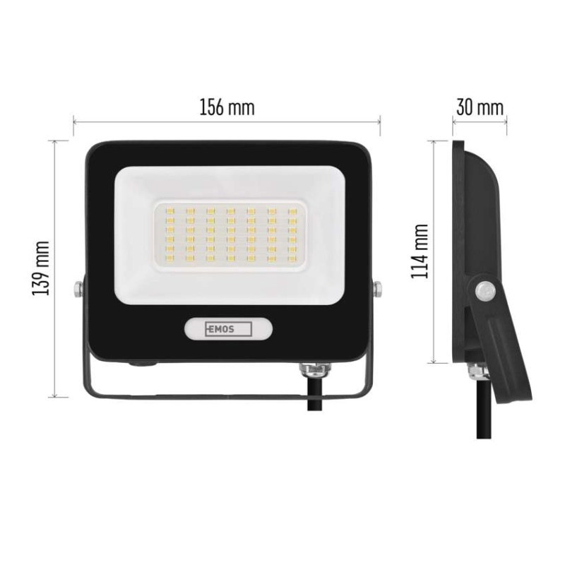 LED reflektor GLARO 30W, čierny, IP65, 3000 lm, neutrálna biela 5