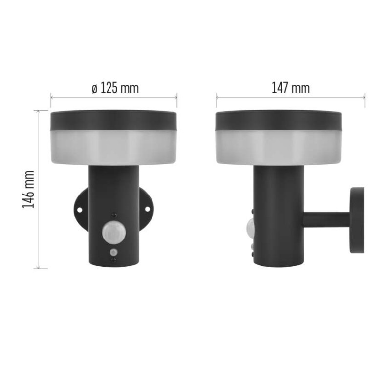 LED záhradné solárne nástenné svietidlo TERION, senzor súmraku, 12,5 x 14,7 x 14,2 cm 6