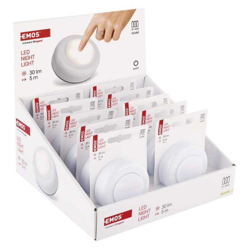 LED nočné svetlo P4722 na 3× AAA, 10 ks, display box 1