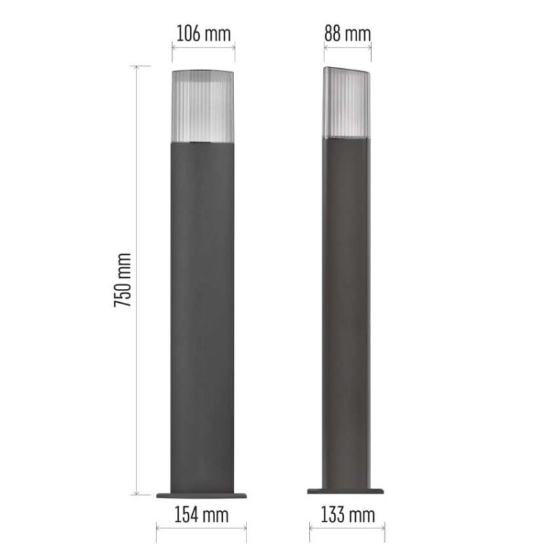 Záhradné stĺpikové svietidlo LANA, 15,3 x 13,3 x 75 cm, 1 x E27, 25 W 5