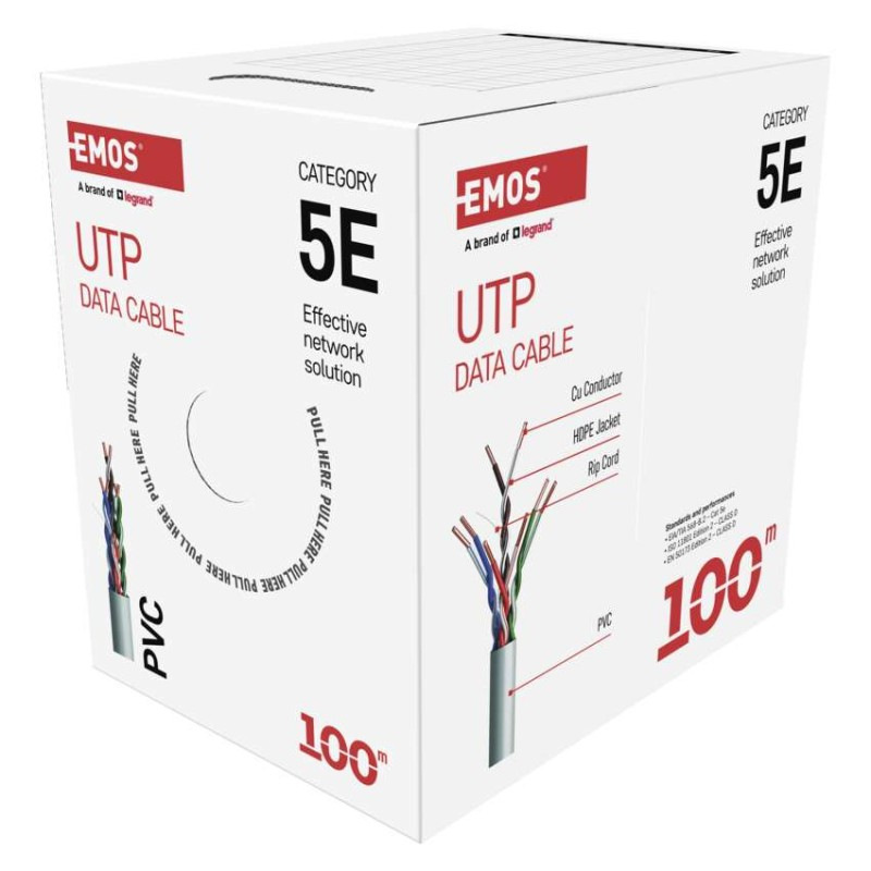 Datový kábel UTP CAT 5E PVC Basic, 100m 8