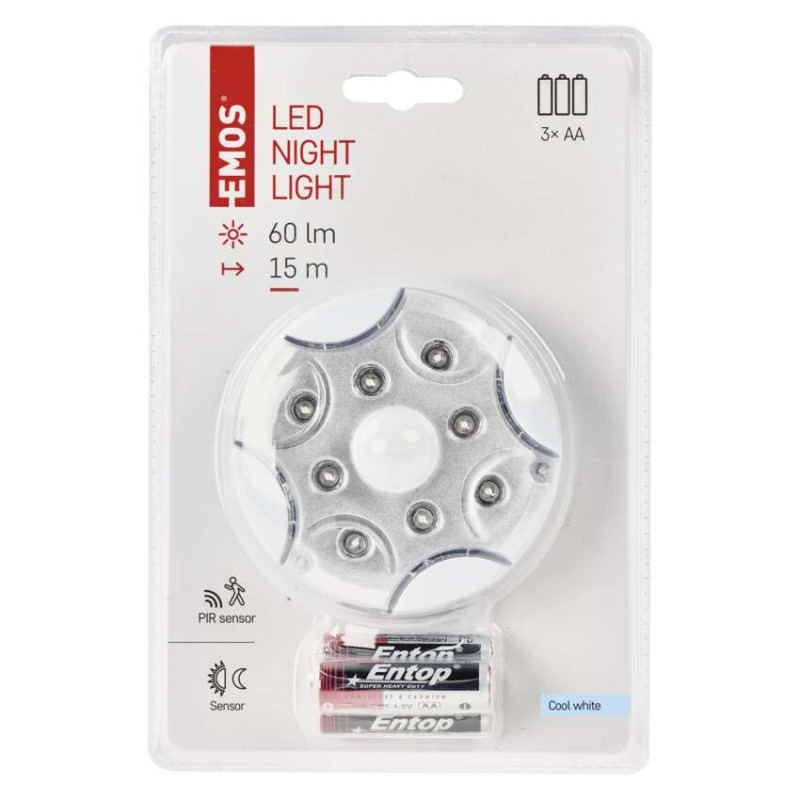 LED nočné svetlo P3310K s pohybovým senzorom na 3× AA 3