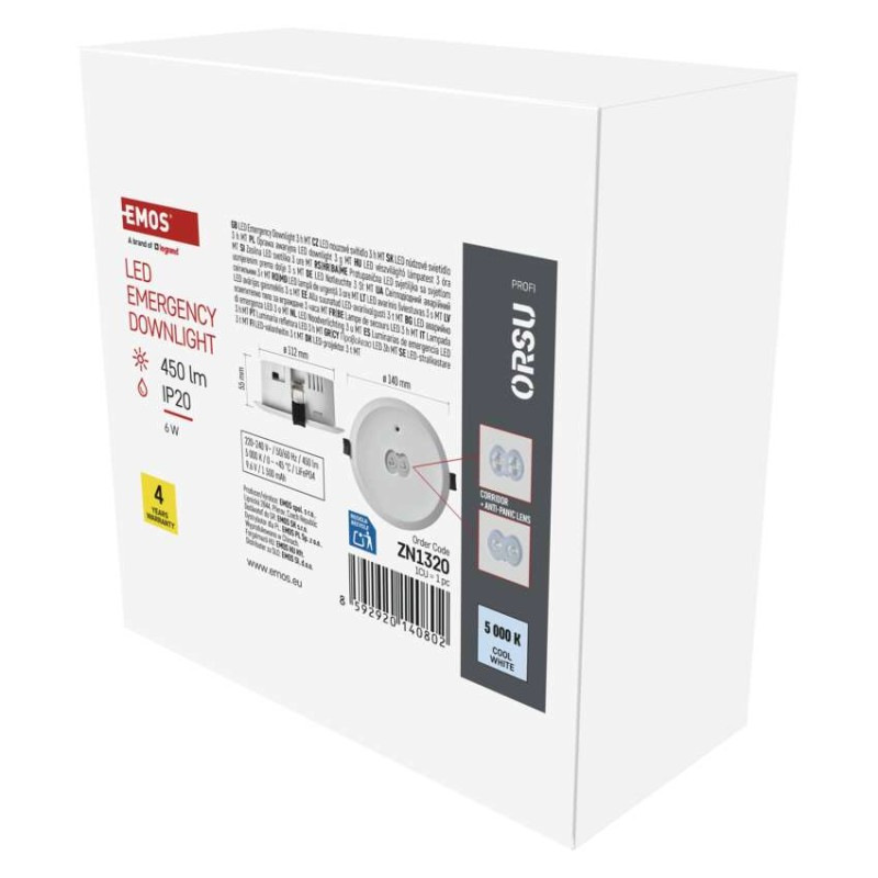 LED Núdzové svietidlo ORSU 6W 450LM 3H 10