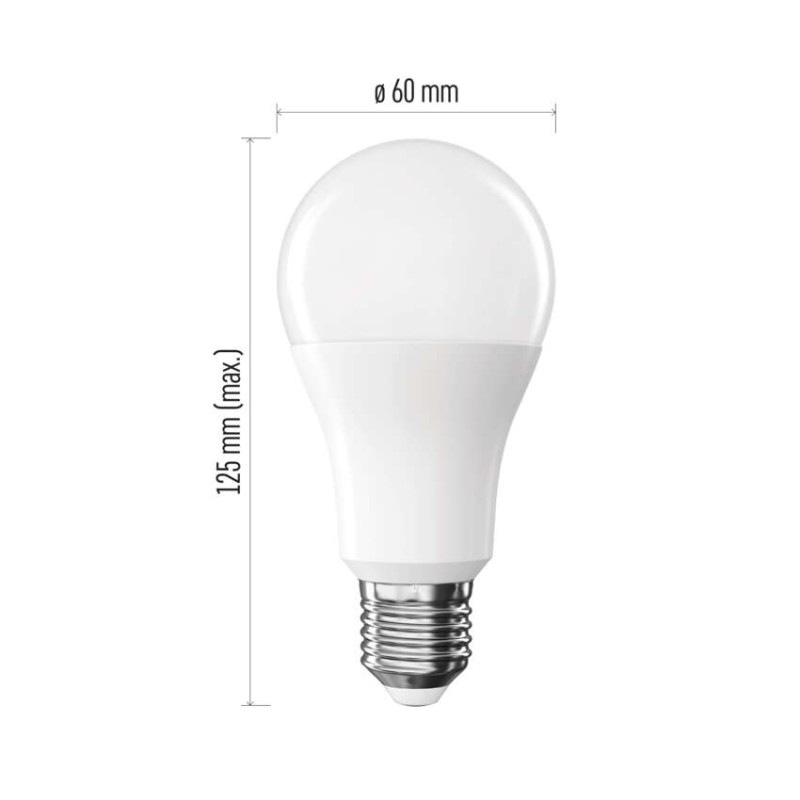 LED žiarovka Basic A60 / E27 / 15,3W (100 W) / 1521 lm / Teplá biela