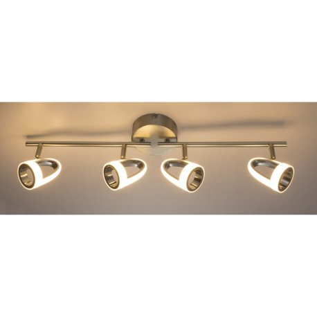 Stropné svietidlo, kov, nikel, chróm, satinovaný plast, nastaviteľné ramená, DXV: 630x170, vrátane 4 8