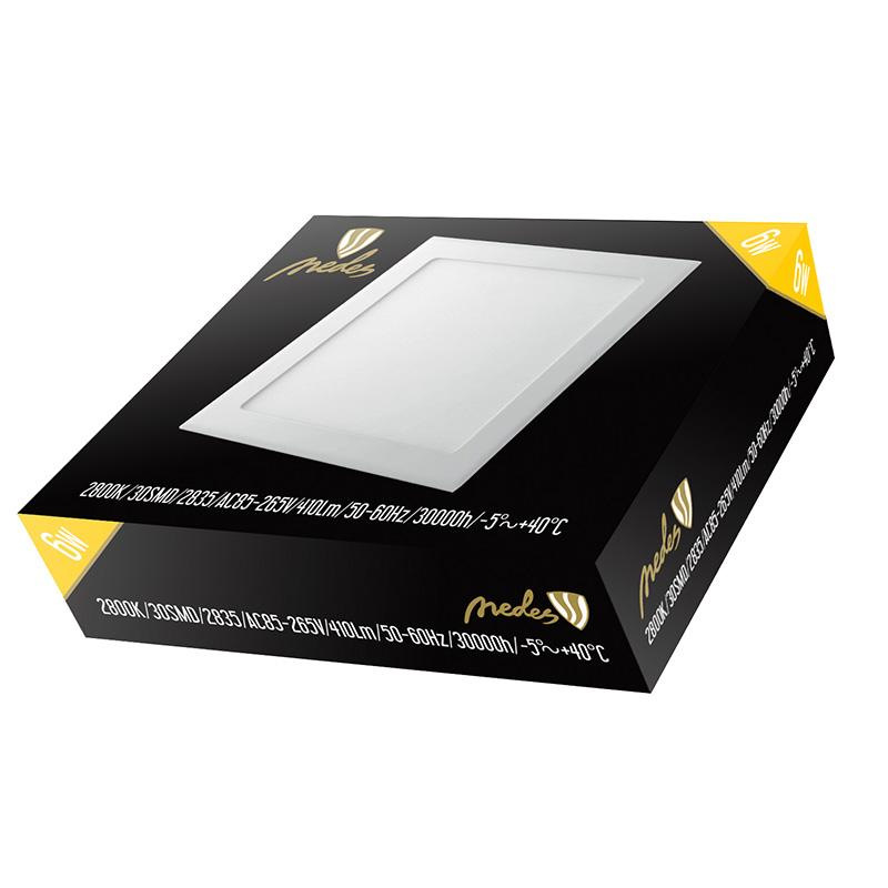 LED vsadený panel 6W / PS / SMD / 2800K / WH - LPL211 1