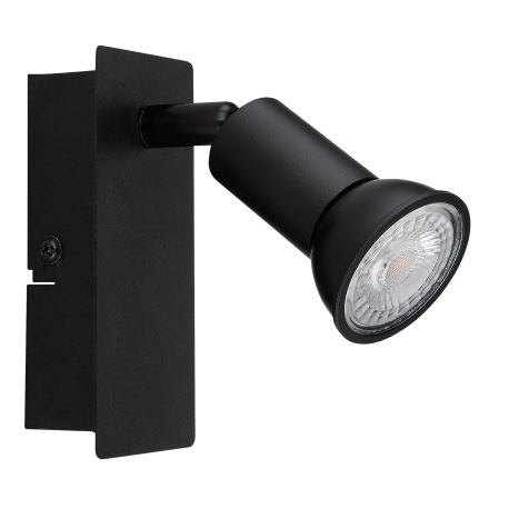 Nástenné svietidlo kov čierny matný, kolískový vypínač na výrobku, ŠxV: 60x120mm, H: 90mm, bez 1x GU 9