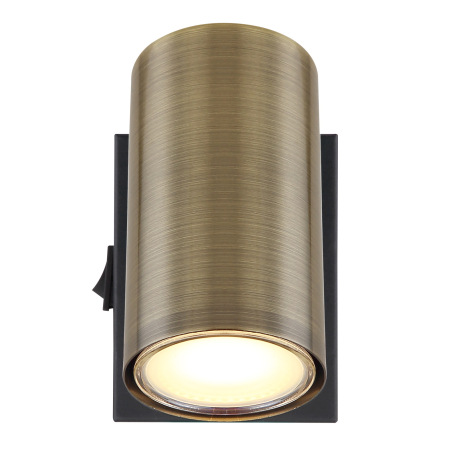 Nástenné svietidlo, kov čierny, mosadz, s vypínačom, ŠxV:70x100mm, H: 120mm, bez žiarovky 1x GU10, m 3