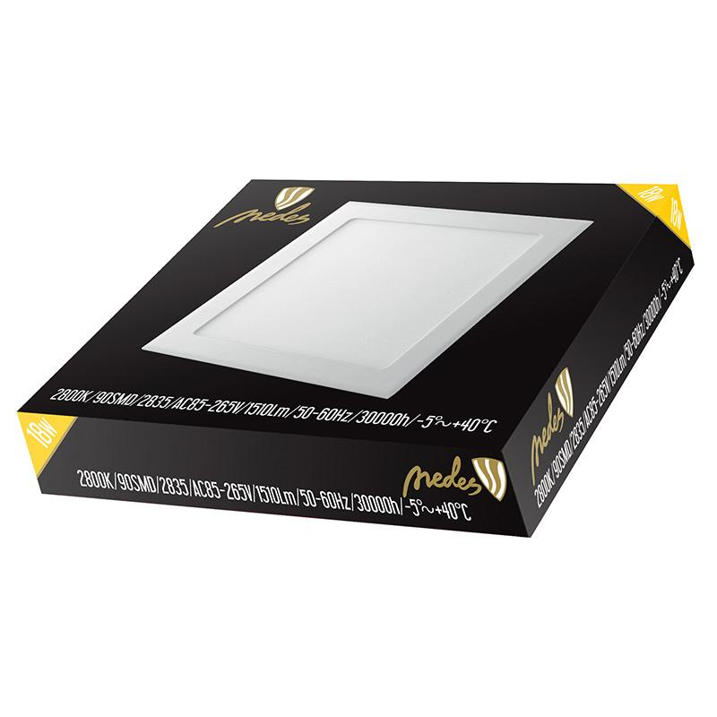 LED vsadený panel 18W / PS / SMD / 2800K / WH - LPL214 2