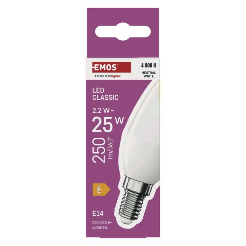 LED žiarovka Classic sviečka / E14 / 2,2 W (25 W) / 250 lm / Neutrálna biela 7