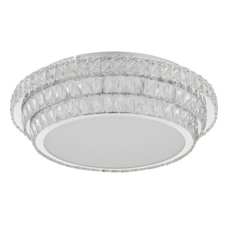 Stropné svietidlo, kov chróm, kryštály K5/akrylové číre, stmievateľné, niekoľko úrovní pomocou náste 3