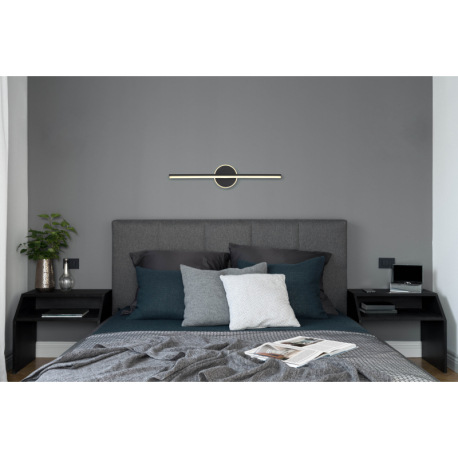 Nástenné svietidlo kov čierny matný, akryl biely, IP44, ŠxV: 608x130mm, H: 74mm, vrátane LED 10W 230 1