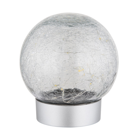 Dekoratívne svietidlo, plast strieborný matný, sklenená guľa číra s efektom popraskaného skla, posuv 5