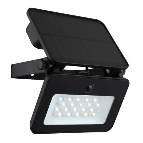 Solárne sv., kov/plast čierny/biely, číre sklo, prepínač, pamäť, bat. CR18650 2200mAh 3,7V, IP65, 3 5