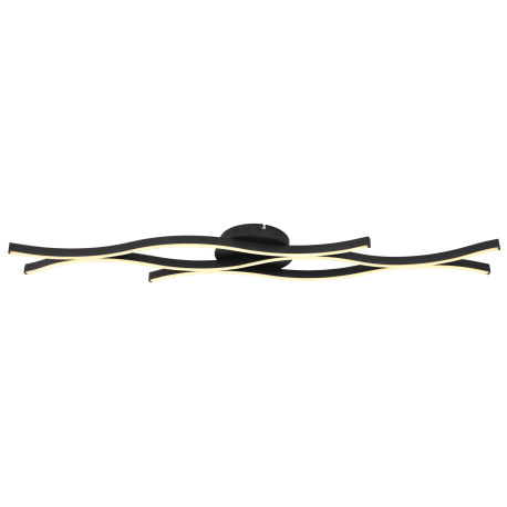 Stropné svietidlo, kov čierny matný, plast biely, hliník čierny matný, DxŠxV: 1080x180x60mm, vrátane 12