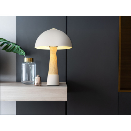 Stolová lampa, kov, piesková matná, imitácia travertínu, čierny PVC kábel, kolískový vypínač na kábl 4