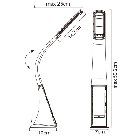 Stolová lampa, plast, šedá, chróm, s hodinami a budíkom, flexo, zmena farby svetla, CCT 3000-4500-58 4
