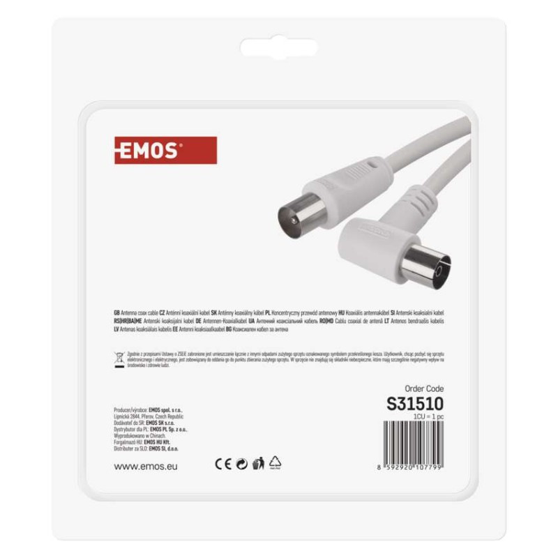 Anténny koaxiálny kábel tienený 15m – uhlová vidlica 2