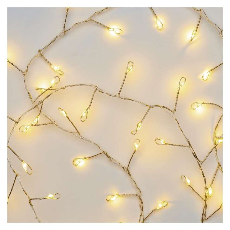 LED vianočná nano reťaz – ježko, 2,4 m, 3x AA, vnútorná, teplá biela, časovač 8