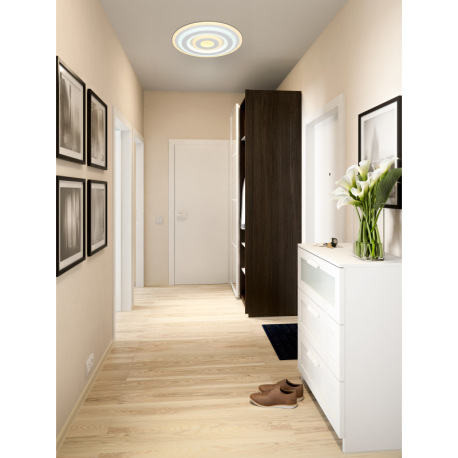 Stropné svietidlo, kov biely, akryl biely, 2 krúžky 2700K a 2 krúžky 6500K (nie je možné prepínať), 1