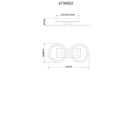Stropné svietidlo, kov čierny matný, MDF s tmavým dreveným efektom, plast biely, niekoľko úrovní pom 17