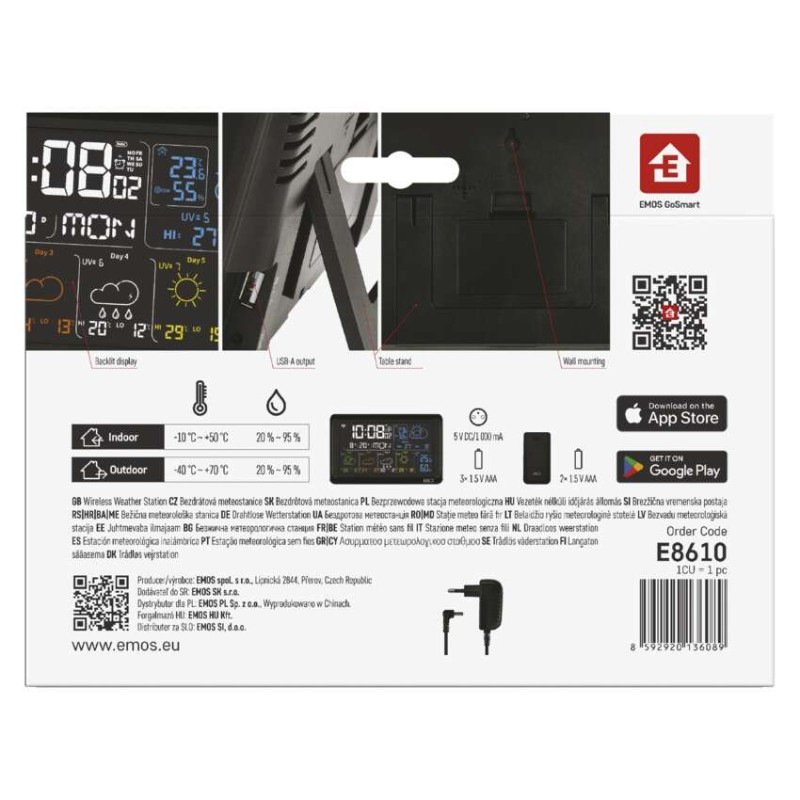 GoSmart bezdrôtová meteostanica E8610 s WiFi 14