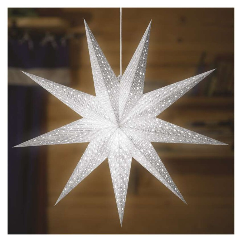 LED hviezda papierová závesná, 60 cm, vnút. 3