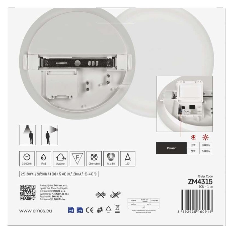 LED prisadené svietidlo DORI EVO, kruhové 24W, Neutrálna biela 8
