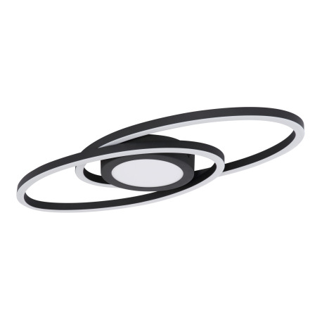 Stropné svietidlo, kov čierny, plast opál biely, trblietavý efekt, DxŠxV:570x230x40, vrátane 1xLED 2 8