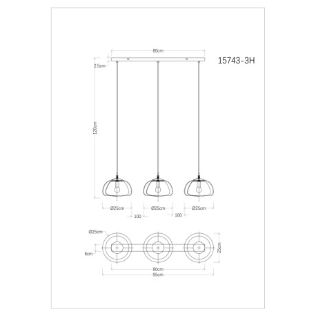 Závesné svietidlo, kov čierny matný, sklo dymové/biele, textilný kábel čierny, možnosť skrátenia výš 5