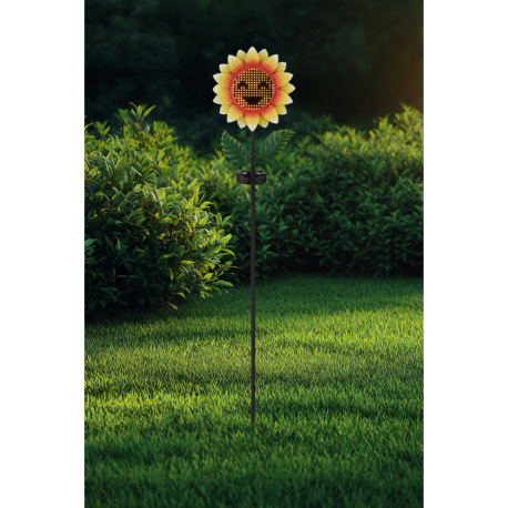 Solárne svietidlo, kov čierny/zelený/žltý matný, plast čierny matný, vypínač, batéria súčasťou balen 1