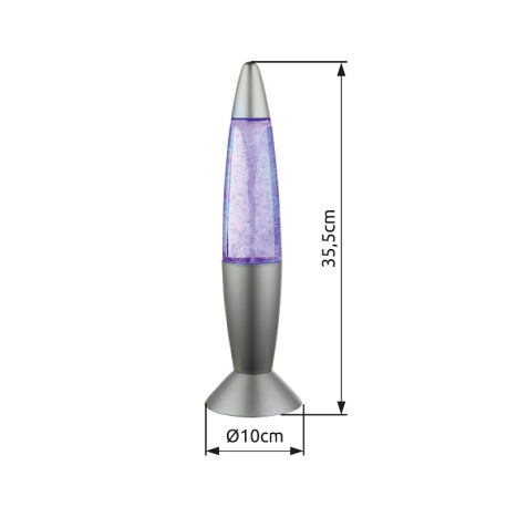 Dekoratívne svietidlo, plast sivý a priehľadný, prevádzka s batériou alebo adaptérom, vypínač, zmena 17