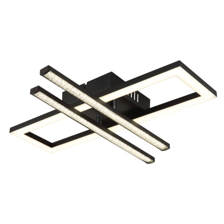 Stropné svietidlo, plast čierny matný, plast čierny matný, plast krištále číry, plast biely, polohov 13