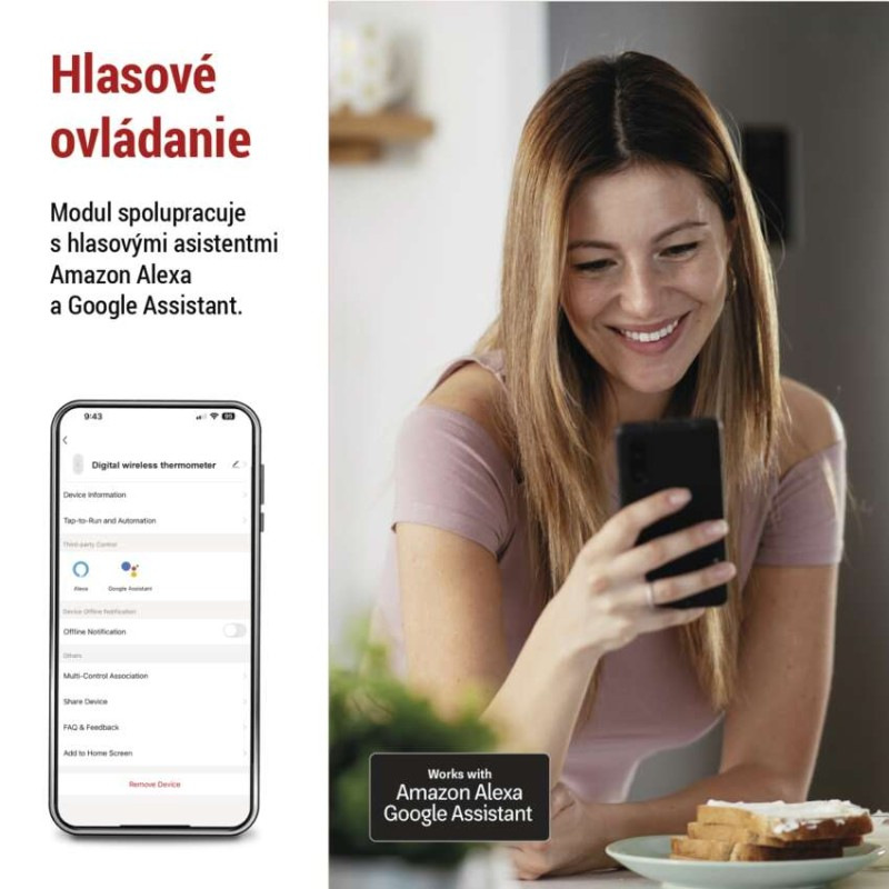GoSmart Digitálny teplomer s vlhkomerom, bezdrôtový snímač, ZigBee EGS0102 4