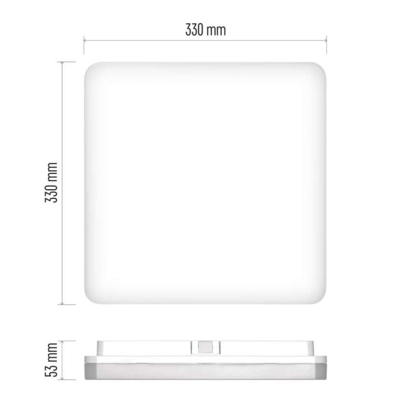 LED prisadené svietidlo TORI, štvorcové biele 24W neutr. b., IP54 2