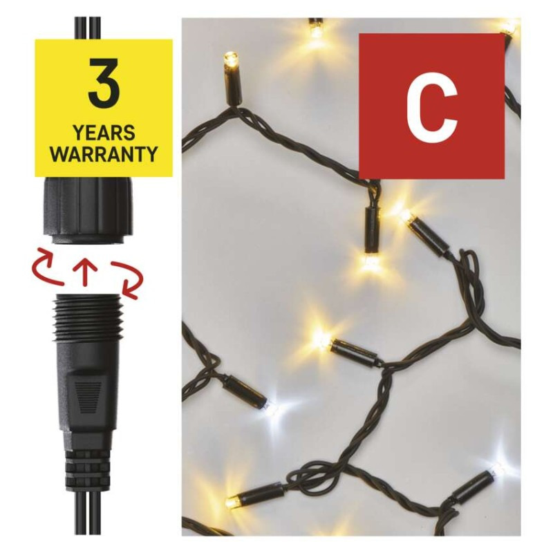 Profi LED spojovacia reťaz preblikávajúca, 10 m, vonkajšia, teplá/studená biela 14