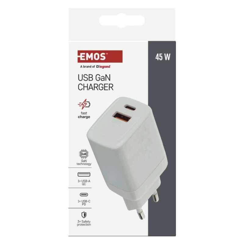 Univerzálny USB adaptér GaN do siete PD 45 W max. 7