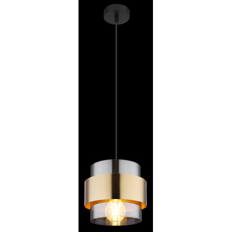 Závesné svietidlo, kov čierny matný, sklo, mosadz, ø: 180mm, V: 1200mm, bez žiarovky 1x E27, max. 60 11