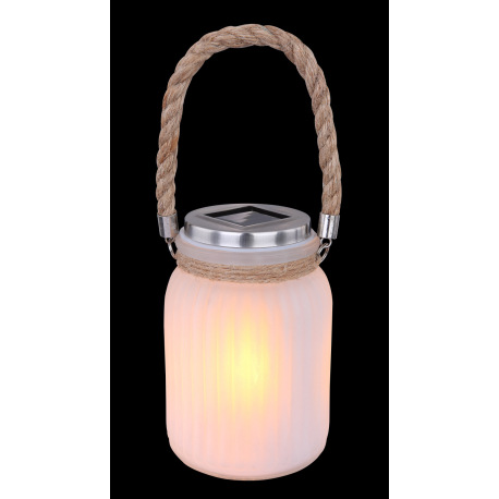 Solárne svietidlo, plast, sklo satinované, blikajúca LED dióda, efekt ohňa, IP44, akumulátor AA 200m 2