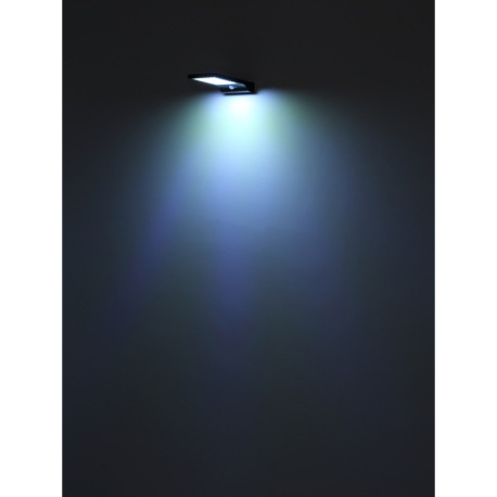 Solárne svietidlo, plast čierny/priehľadný/biely, vypínač, aku. CR18650 1500mAh 3.7V, senzor, IP44, 12