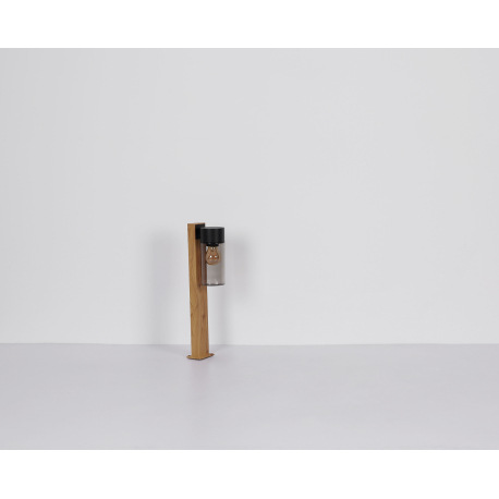 Vonkajšie svietidlo nerezová oceľ imitácia dreva, nerezová oceľ čierna matná, sklo dymovej farby, sm 17