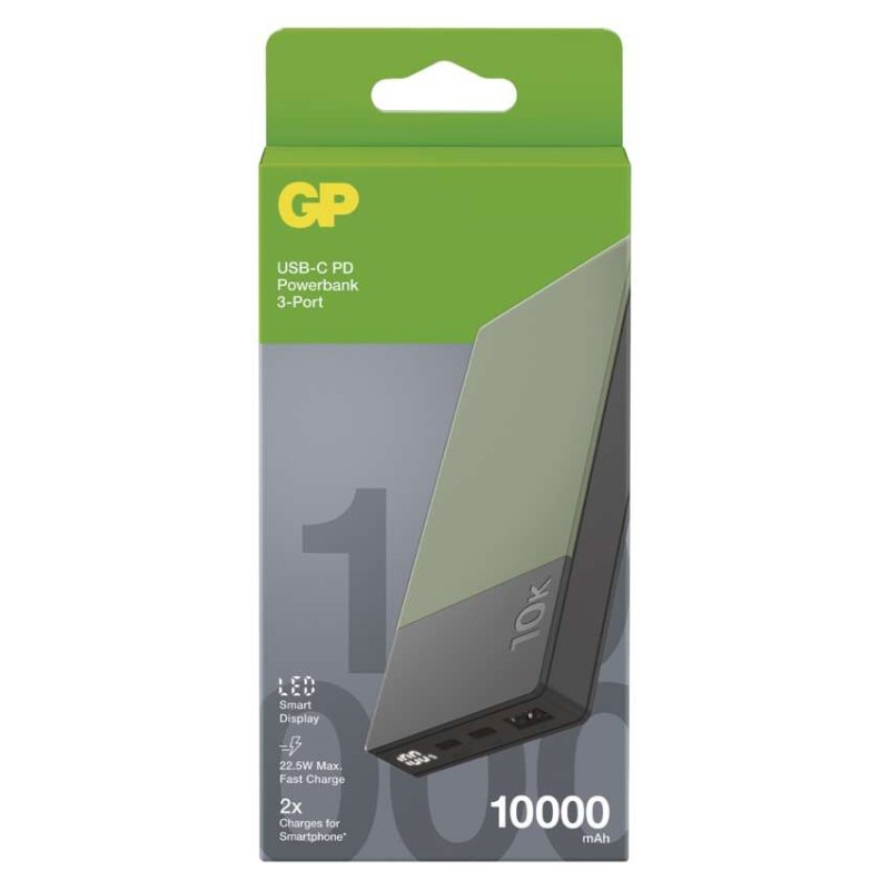 Power bank GP M2+ Series, 10 000 mAh, 22,5 W, zelená 3