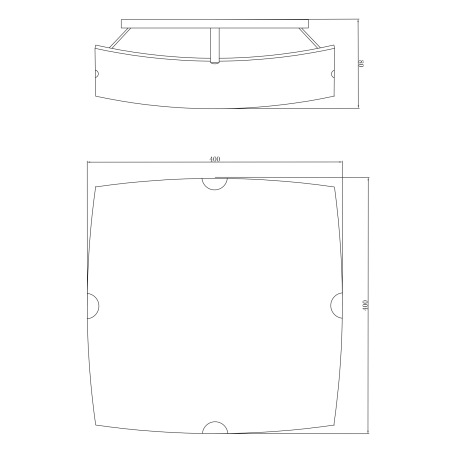 Stropné svietidlo, kov biely, chróm, satinované sklo, ozdobné linky, DxŠxV: 400x400x80, bez žiarovie 4