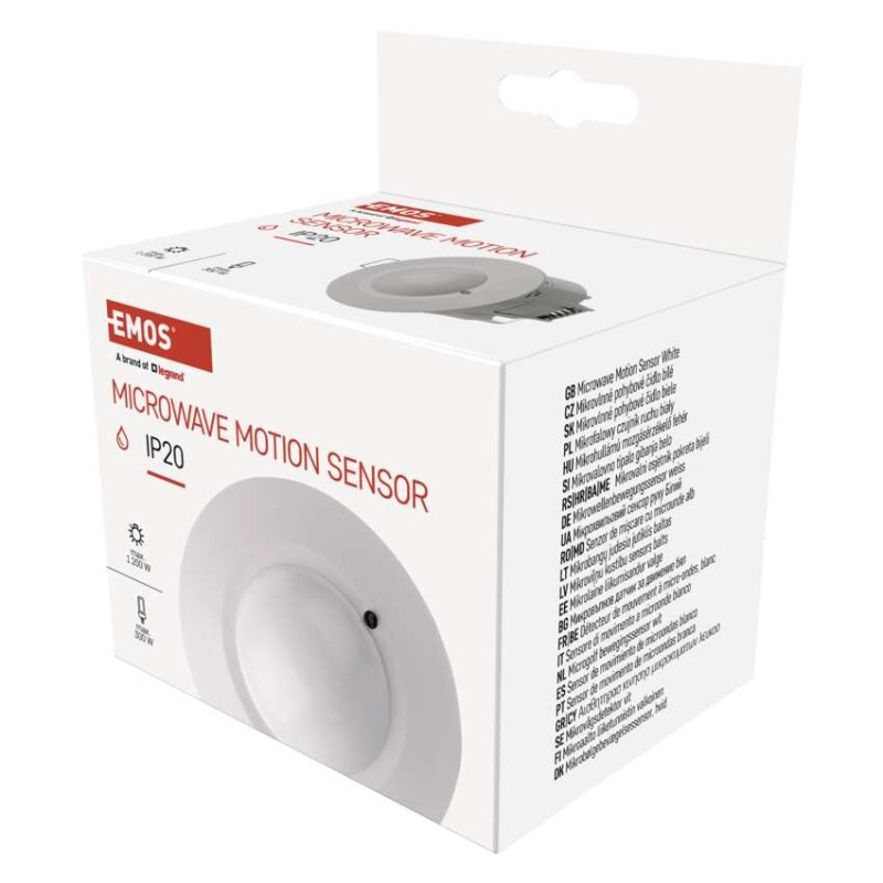MW senzor (pohybové čidlo) IP20 1200W, biely 3